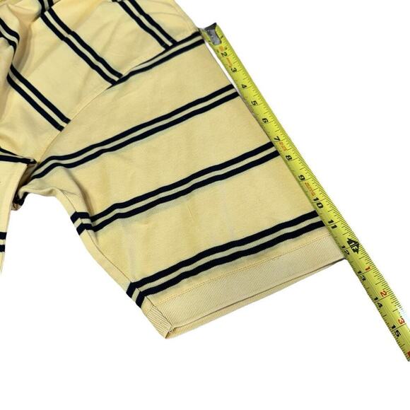 Vtg Clark And Gregory Shirt Men's Polo Short Sleeve Yellow Striped 2XL Preppy - Picture 6 of 7
